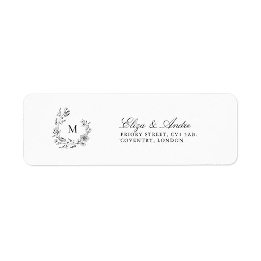 Klassieke Luxe Monogram Return Address Labels (Voorkant)