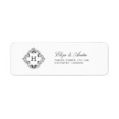 Klassieke Luxe Monogram Return Address Labels (Voorkant)