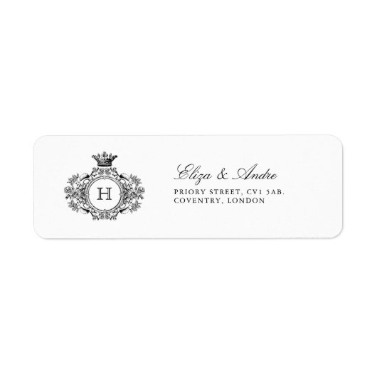 Klassieke Luxe Monogram Return Address Labels (Voorkant)