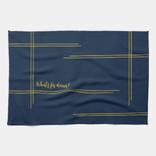 Klassieke luxe Navy en Goud  Avondeten? Theedoek
