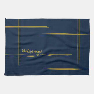 Klassieke luxe Navy en Goud Avondeten? Theedoek