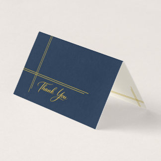 Klassieke luxe Navy en Goud bedankkaart Kaart