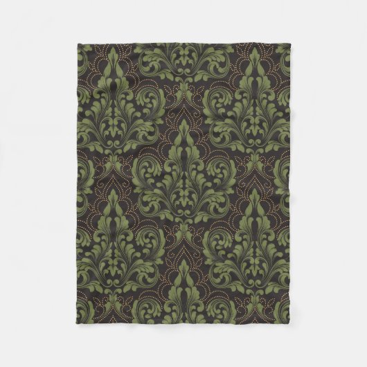 Klassieke luxe ouderwetse damask ornament fleece deken (Voorkant)