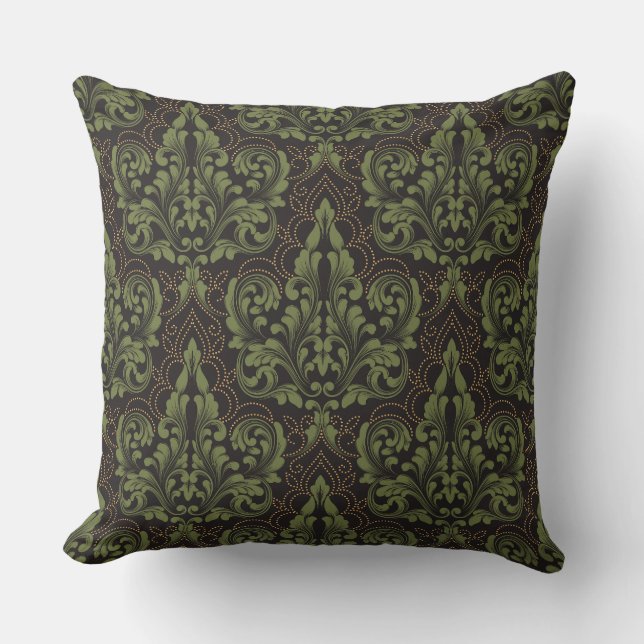 Klassieke luxe ouderwetse damask ornament kussen (Voorkant)