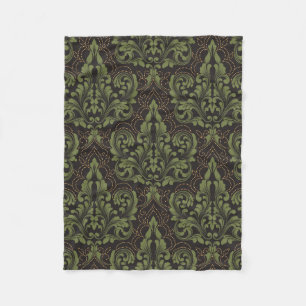 Klassieke luxe ouderwetse damast ornament fleece deken