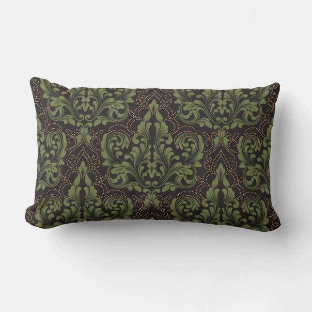 Klassieke luxe ouderwetse damast ornament kussen (Voorkant)