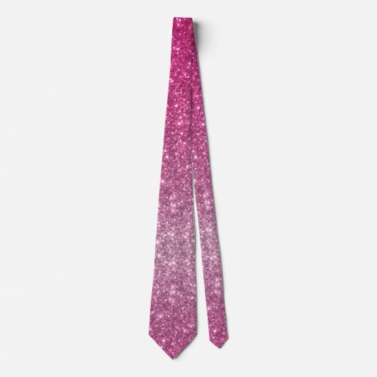 Klassieke luxe Sparkly Hot Pink Ombre Glitter Nieu Stropdas (Voorkant)