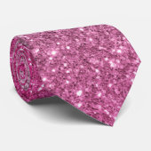 Klassieke luxe Sparkly Hot Pink Ombre Glitter Nieu Stropdas (Opgerold)