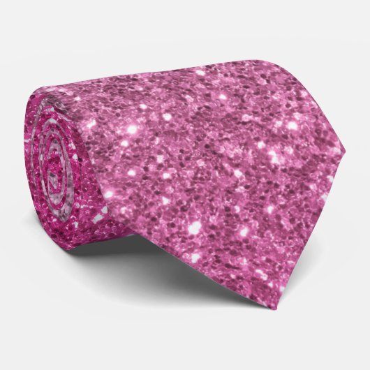 Klassieke luxe Sparkly Hot Pink Ombre Glitter Nieu Stropdas (Opgerold)