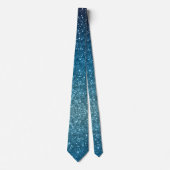 Klassieke luxe Sparkly Ocean Blue Ombre Glitter Stropdas (Voorkant)