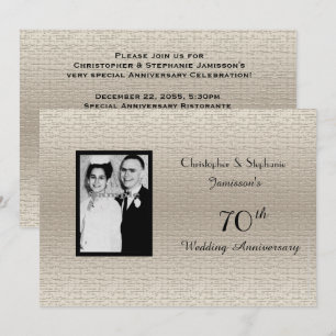 Klassieke luxe trouwjubileum foto uitnodiging