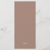 Klassieke Luxe | Zachte Mocha Taupe Bruiloft Menu (Achterkant)