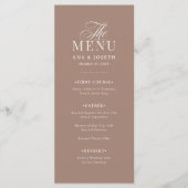 Klassieke Luxe | Zachte Mocha Taupe Bruiloft Menu (Voorkant)