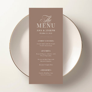 Klassieke Luxe Zachte Mocha Taupe Bruiloft Menu