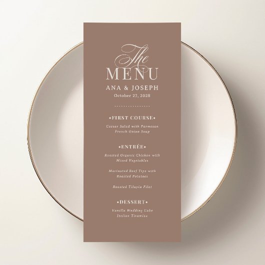 Klassieke Luxe | Zachte Mocha Taupe Bruiloft Menu