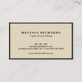 Klassieke Luxe zwart-wit met sociale media Visitekaartje (Achterkant)