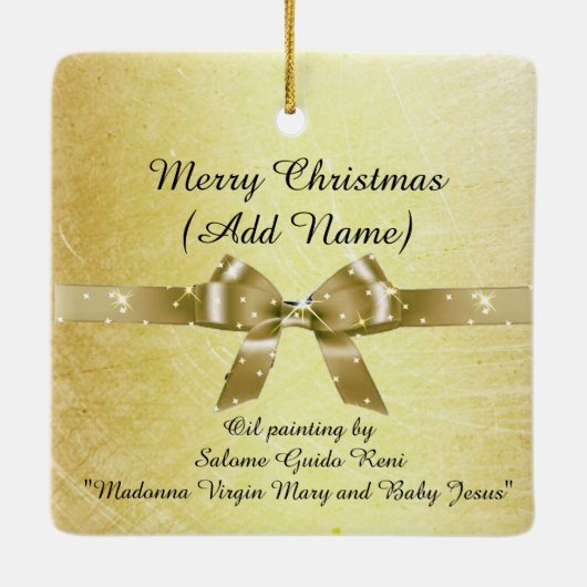 Klassieke Maagd Maria en Baby Jesus ornament. Keramisch Ornament (Achterkant)