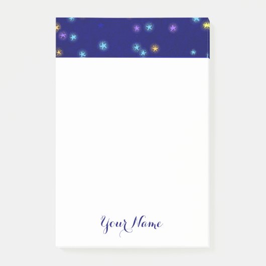 Klassieke Maan en Sterren Etsing 4" x 6" Plaknotit Post-it® Notes (Voorkant)