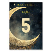 Klassieke maan- en sterrenhemel bruiloft kaart (Achterkant)