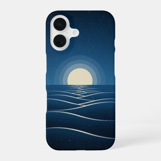 Klassieke Maan Golven iPhone 16 Hoesje (Achterkant)