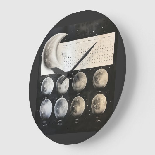 Klassieke maanfasen - Retro Celestial Calendar PR Grote Klok (Hoek)