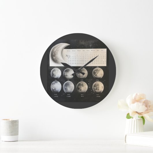 Klassieke maanfasen - Retro Celestial Calendar PR Grote Klok (Huis)