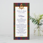 Klassieke MacDonald Tartan Wedding Menu Uitnodigin Kaart (Staand voorkant)