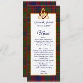 Klassieke MacDonald Tartan Wedding Menu Uitnodigin Kaart (Voorkant / Achterkant)