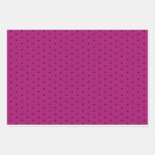 Klassieke Magenta Roze Zwart Pin-hole & Polka Dot Inpakpapier Vel (Voorkant 3)