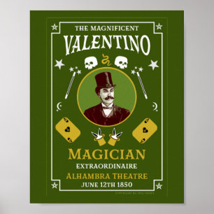 Klassieke magische magische illusionist poster