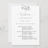 Klassieke Magnolia Elegante Huwelijksroute Kaart (Voorkant)