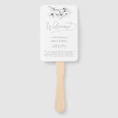 Klassieke Magnolia Zwart Wit Art Trouwprogramma Handwaaier (Voorkant)