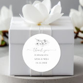 Klassieke Magnolia Zwart Wit Bloemen Bruiloft Favo Ronde Sticker