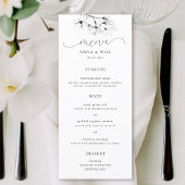 Klassieke Magnolia Zwart Wit Bloemen Modern Bruilo Menu
