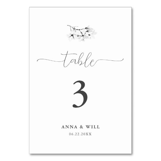 Klassieke Magnolia Zwart Wit Elegant Bruiloft Kaart (Achterkant)