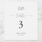 Klassieke Magnolia Zwart Wit Elegant Bruiloft Wijn Etiket (Enkel label)