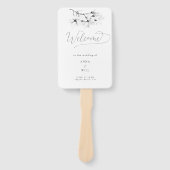 Klassieke Magnolia Zwart Wit Huwelijksprogramma Handwaaier (Voorkant)