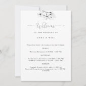 Klassieke Magnolia Zwart Wit Huwelijksroute Kaart (Voorkant)