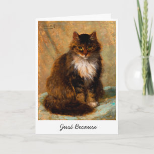 Klassieke Maine Coon Kat Kunst Zomaar            Kaart