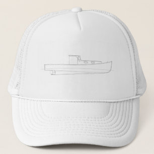 Klassieke maine Lobster Boat - Eenvoudige lijnteke Trucker Pet