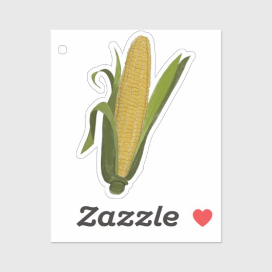 Klassieke maïskolf illustratie sticker (Vel)