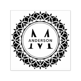 KLASSIEKE  MANDALA AANGEPASTE MONOGRAM FAMILIENAAM  ZELFINKTENDE STEMPEL