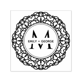 KLASSIEKE  MANDALA AANGEPASTE MONOGRAM FAMILIENAAM  ZELFINKTENDE STEMPEL