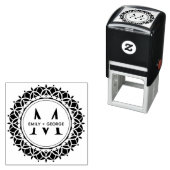 KLASSIEKE  MANDALA AANGEPASTE MONOGRAM FAMILIENAAM  ZELFINKTENDE STEMPEL (In situ)