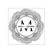 KLASSIEKE  MANDALA CUSTOM MONOGRAM BRUILOFT RUBBERSTEMPEL (Afrduk)