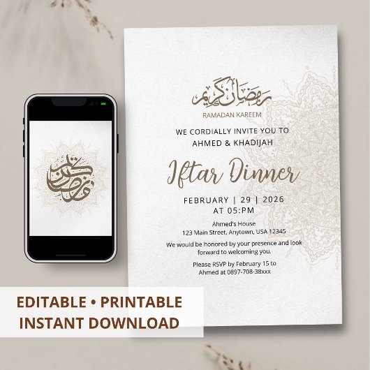 Klassieke Mandala Papier Ramadan Iftar Diner Kaart