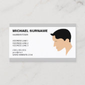 Klassieke Mannen Haircut Illustratie Barber Visitekaartje (Voorkant)