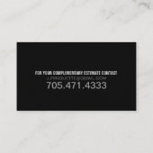 Klassieke mannen zwart professioneel visitekaartje (Achterkant)