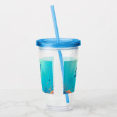Klassieke, manta ray kustkunst acryl drinkbeker (Links)