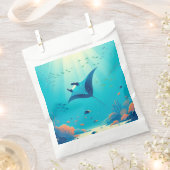 Klassieke, manta ray kustkunst bedankzakje (Geknipt)